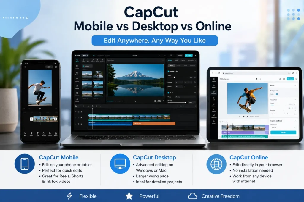 CapCut Mobile vs Desktop vs Online
