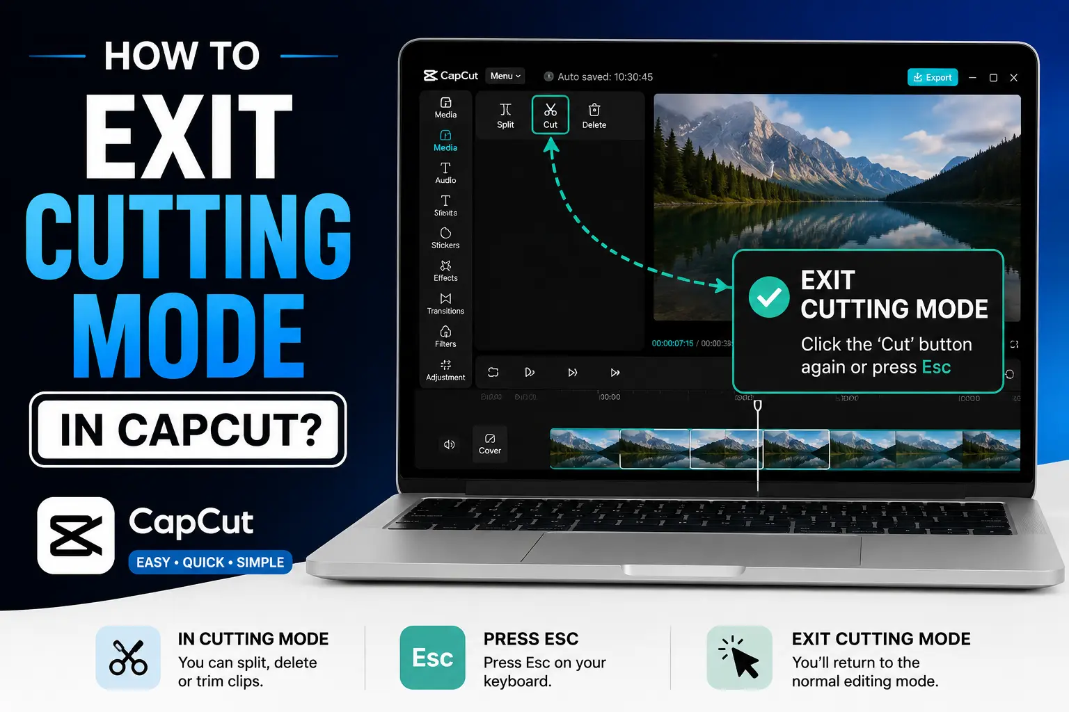 Exit Cutting Mode in CapCut