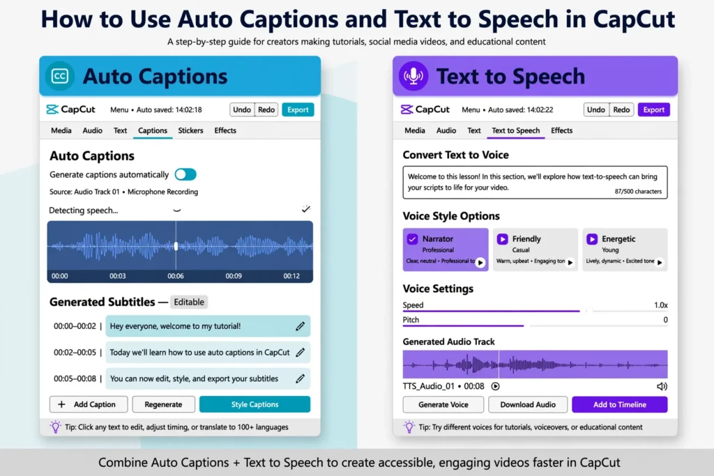 How to Use Auto Captions and Text to Speech in CapCut?