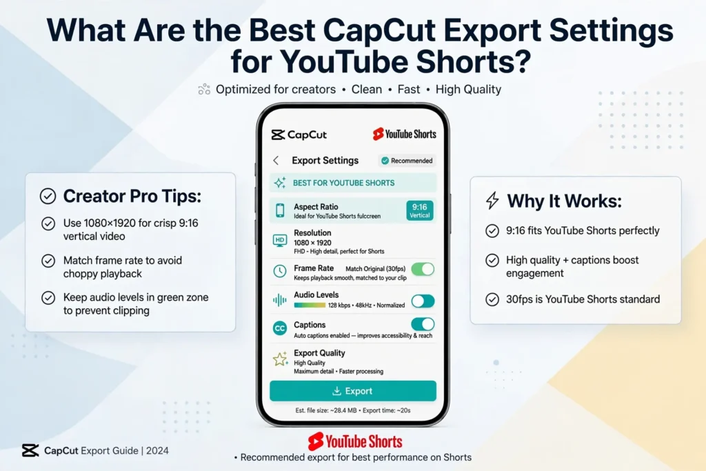 CapCut Export Settings for YouTube Shorts
