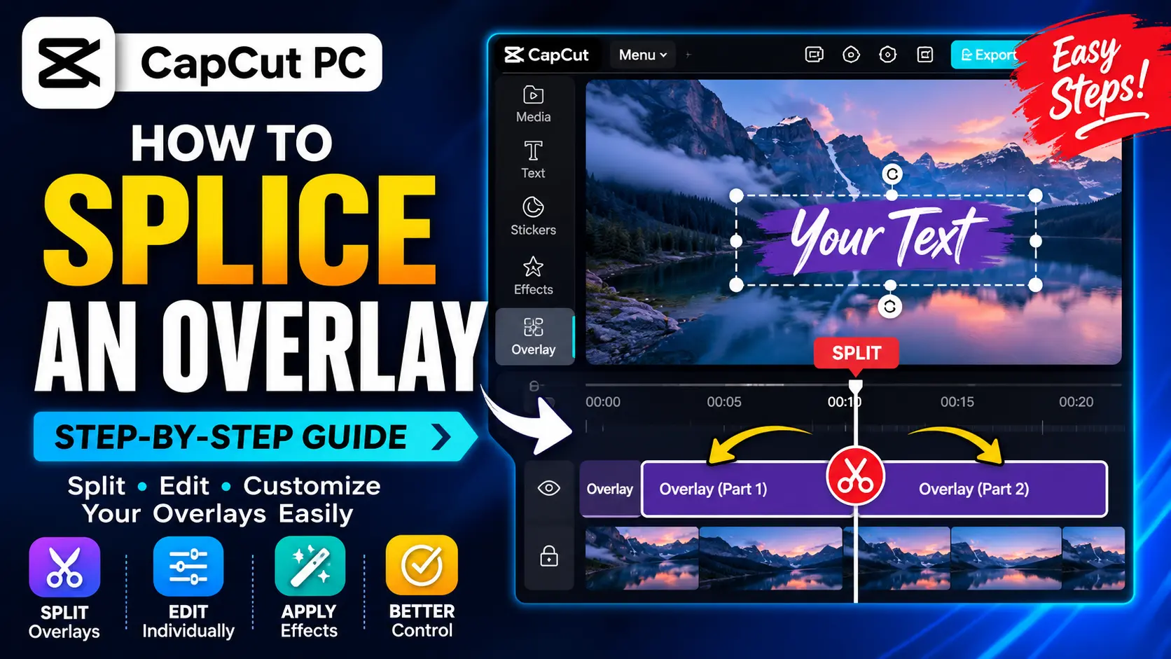 how to splice overlay on capcut pc
